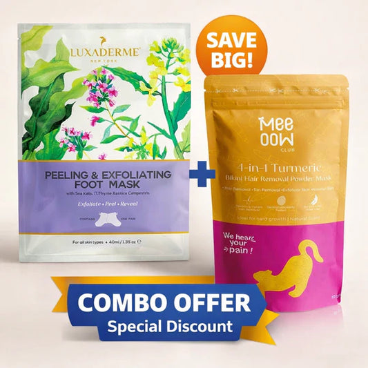 Meow Body Hair Removal Wax Powder + Peeling Foot Mask COMBO