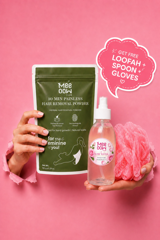 Mee Oow Hair Removal Powder + Rose Water
