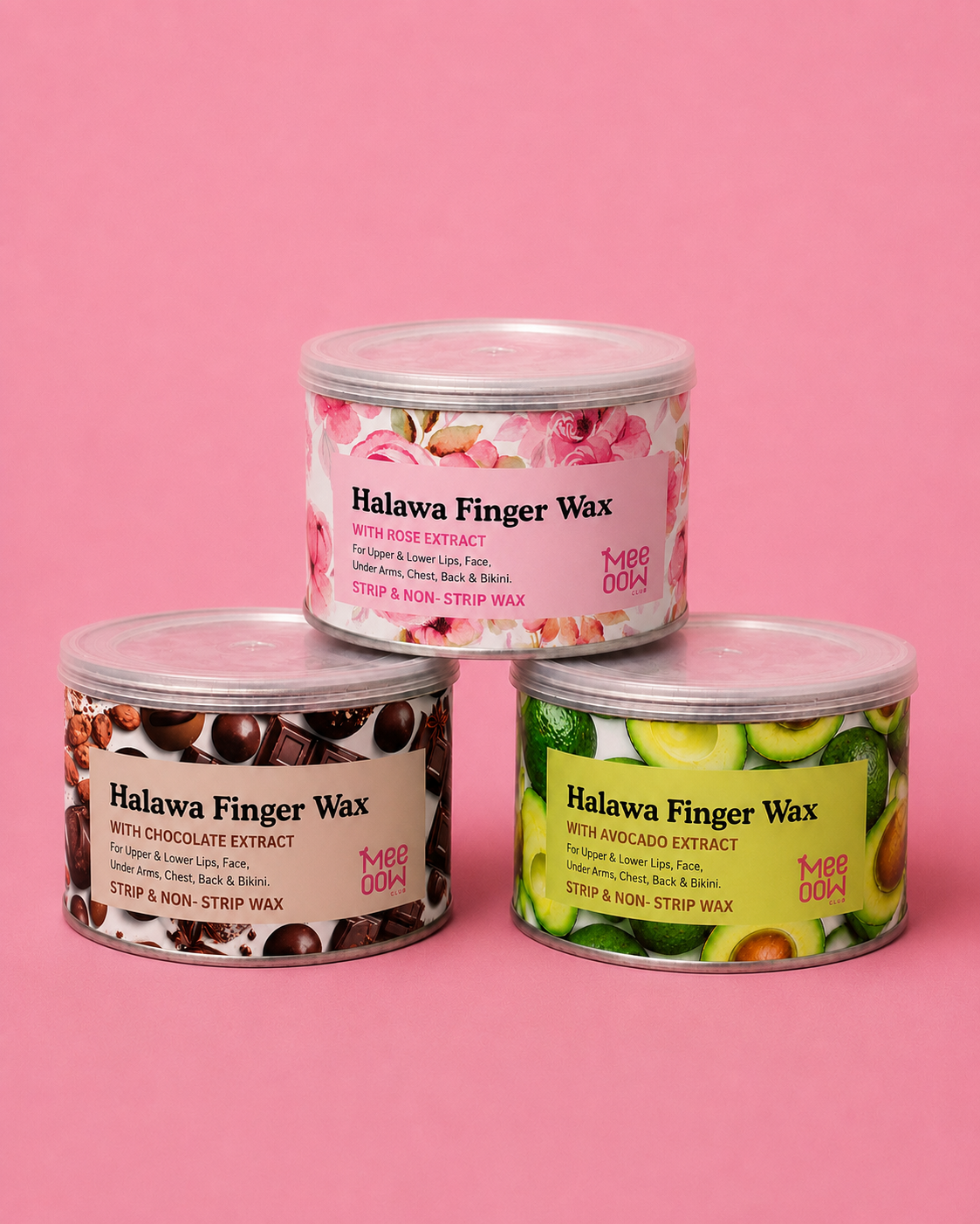 Halawa Finger Wax – Rose, Chocolate & Avocado Variants