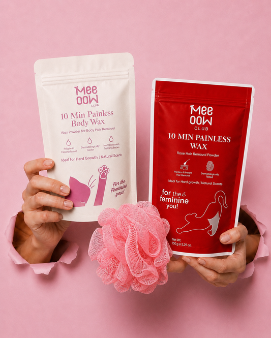 Mee Oow Hair Removal Wax Powder Pack of 2 (Get Free Lofa)