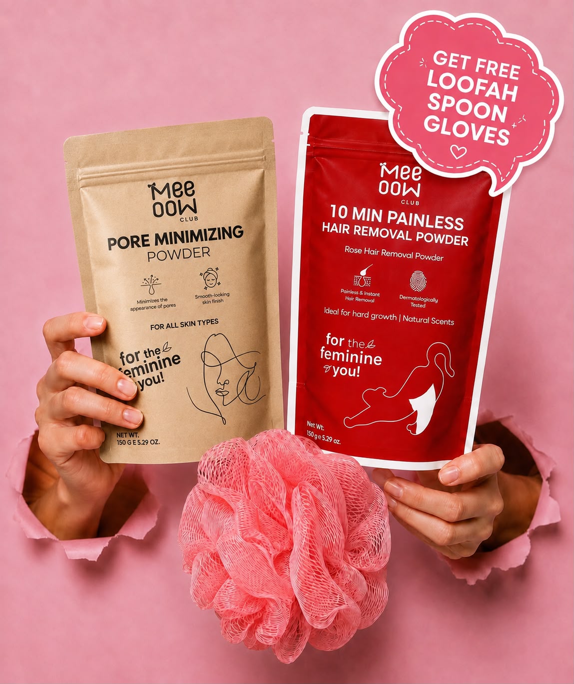 Open pores and rose hair removal powder 150gm